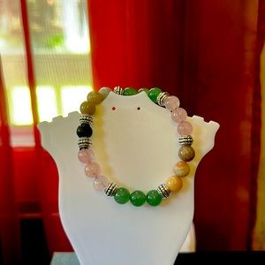 Inspired by me hand crafted HEART CHAKRA -Aventurine, Rhodonite, & Rose Quartz